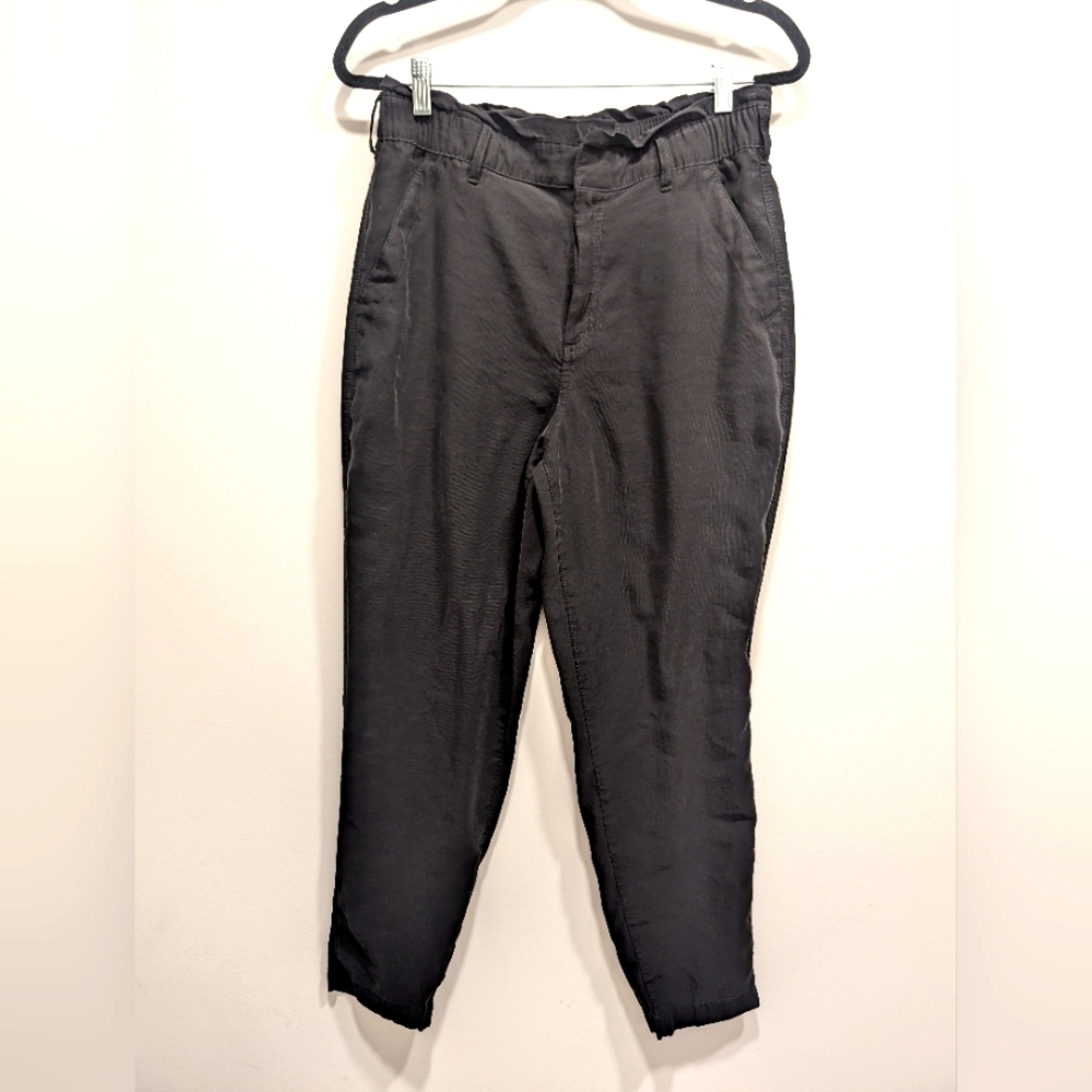 Black High Waist PaperBag Pants